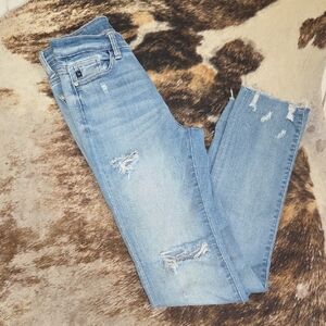 Judy Blue Light Blue Ripped Straight Leg Jeans
